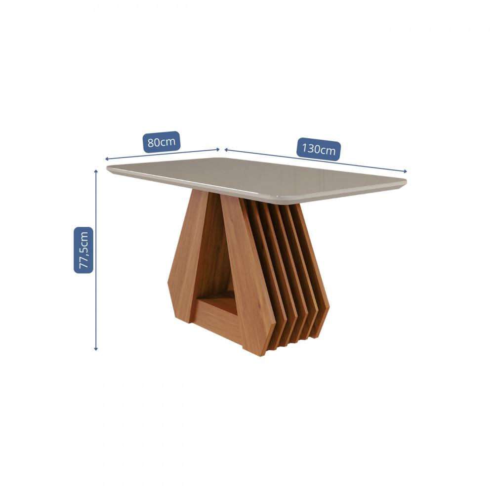 Conjunto Sala de Jantar Ágata Tampo em MDF e Vidro Com 4 Cadeiras Paola Cimol - 4