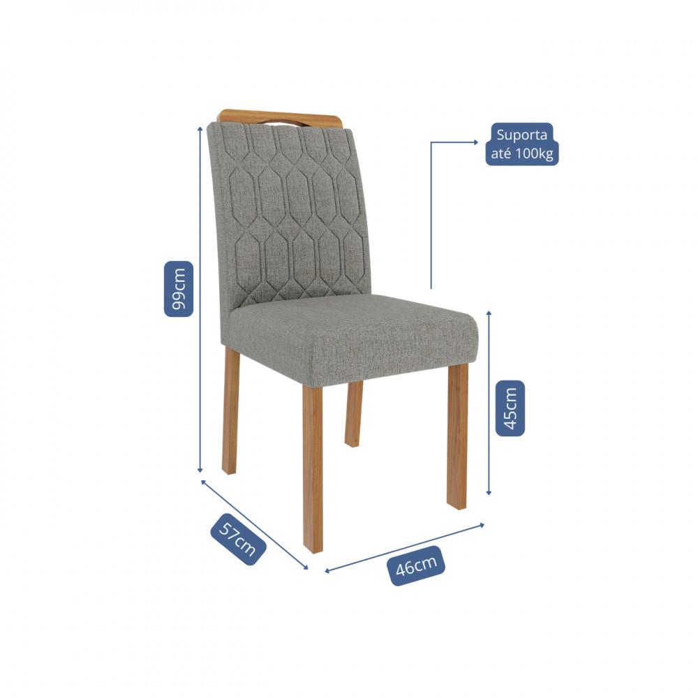 Conjunto Sala de Jantar Ágata Tampo em MDF e Vidro Com 4 Cadeiras Paola Cimol - 5