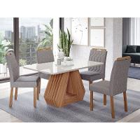 Conjunto Sala de Jantar Ágata Tampo em MDF e Vidro Com 4 Cadeiras Paola Cimol - 1