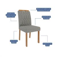 Conjunto Sala de Jantar Ágata Tampo em MDF e Vidro Com 4 Cadeiras Paola Cimol - 7