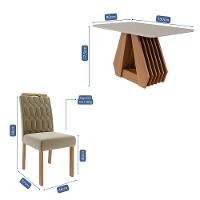 Conjunto Sala de Jantar Ágata Tampo em MDF e Vidro Com 4 Cadeiras Paola Cimol - 3