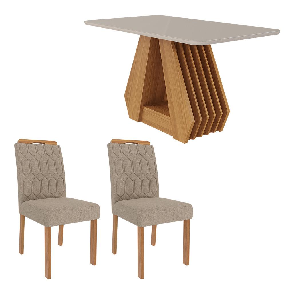 Conjunto Sala de Jantar Ágata Tampo em MDF e Vidro Com 4 Cadeiras Paola Cimol - 2