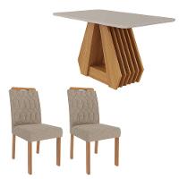 Conjunto Sala de Jantar Ágata Tampo em MDF e Vidro Com 4 Cadeiras Paola Cimol - 2