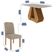 Conjunto Sala de Jantar Ágata Tampo em MDF e Vidro Com 4 Cadeiras Paola Cimol - 3