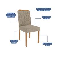 Conjunto Sala de Jantar Ágata Tampo em MDF e Vidro Com 4 Cadeiras Paola Cimol - 5