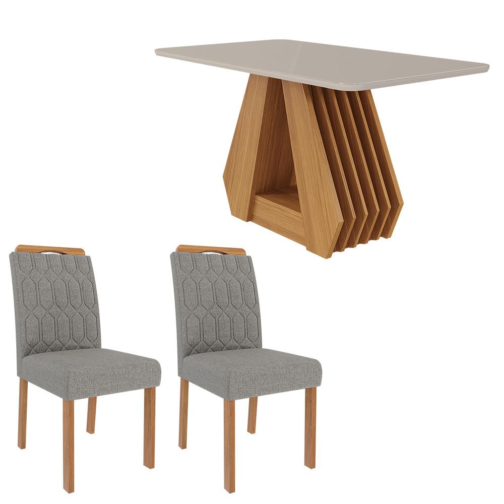 Conjunto Sala de Jantar Ágata Tampo em MDF e Vidro Com 4 Cadeiras Paola Cimol - 2