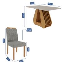 Conjunto Sala de Jantar Ágata Tampo em MDF e Vidro Com 4 Cadeiras Paola Cimol - 3