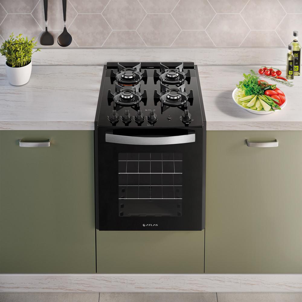 Fogão de Embutir U Top 4 Bocas com Mesa de Vidro Atlas - 2