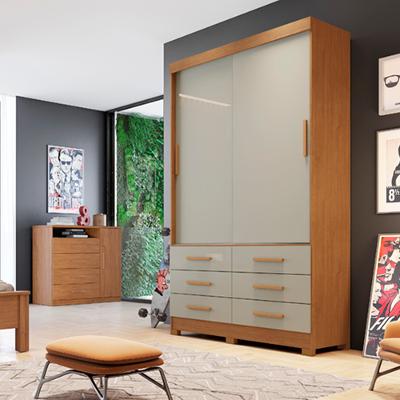 Guarda Roupa Buriti 2 Portas 6 Gavetas Novo Horizonte