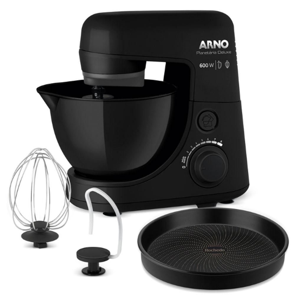 Batedeira Planetária Deluxe 600W Preta KT-01 com Forma Rochedo 127V Arno - 1