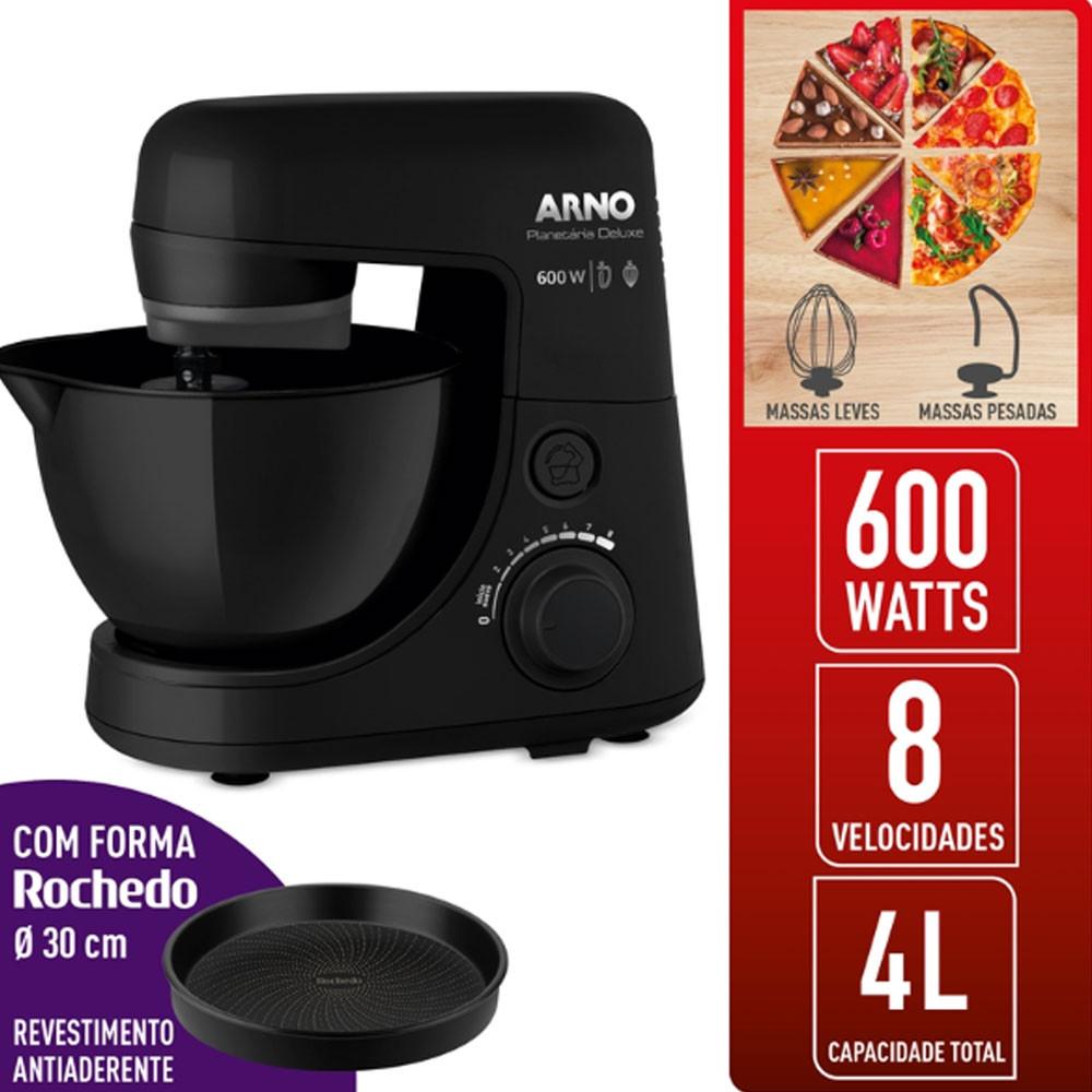 Batedeira Planetária Deluxe 600W Preta KT-01 com Forma Rochedo 127V Arno - 2