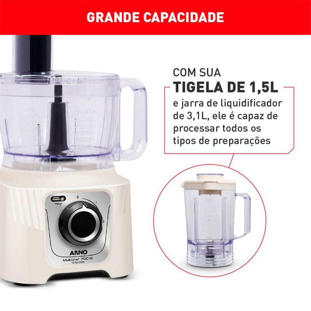 Multiprocessador MP62 16 Funções Marfim 2 Velocidades 700w 220v Arno - 3