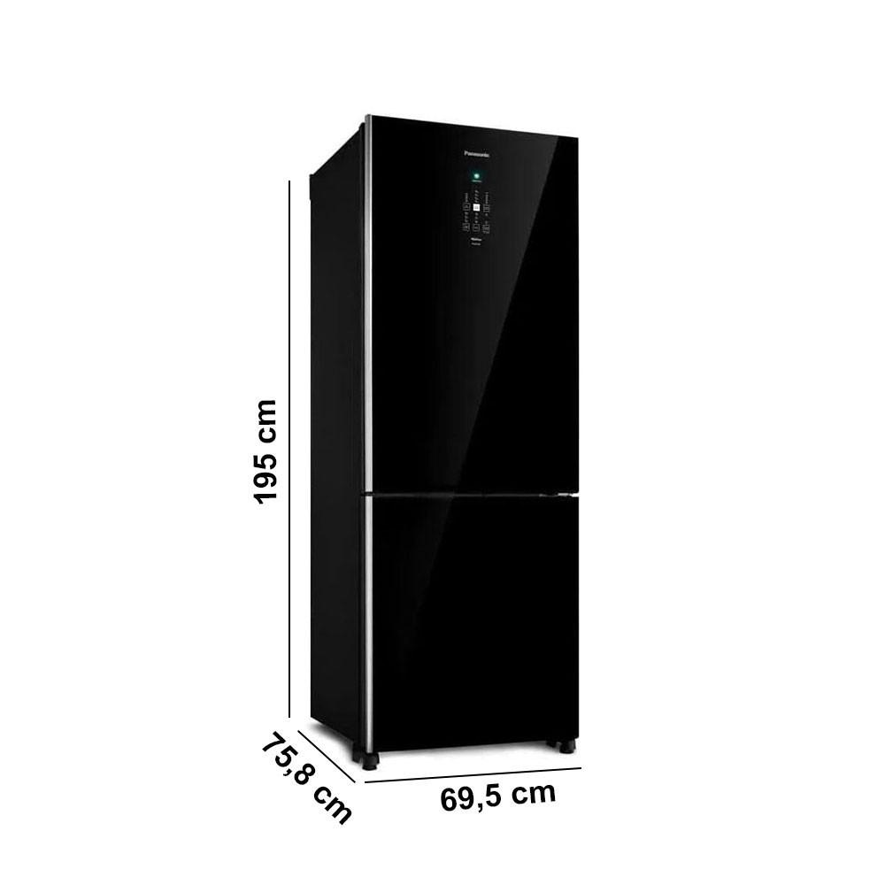 Refrigerador Panasonic BB71 Black Glass 480L Inverter FF NR-BB71GVFBB - 4