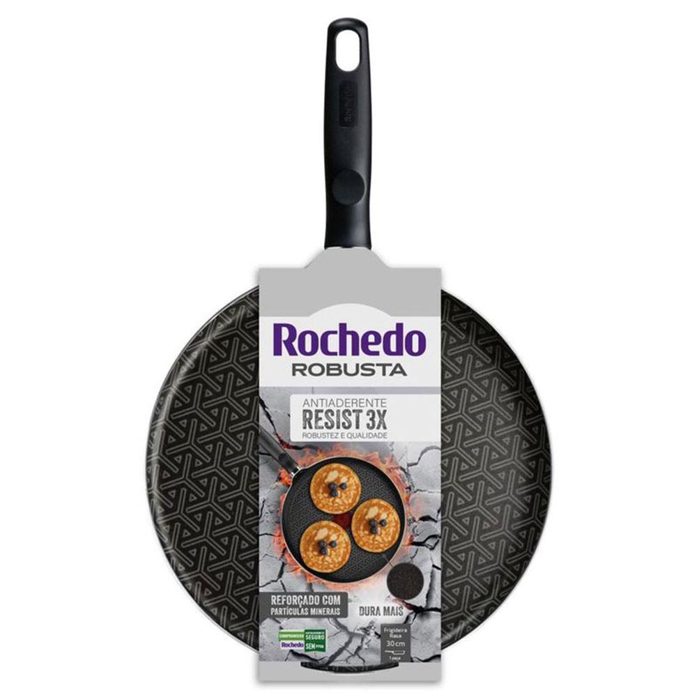 Frigideira Rasa Rochedo Robusta 30cm Grafite - 4