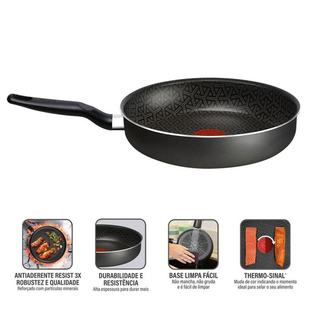 Frigideira Funda Rochedo Robusta 24cm Grafite - 3