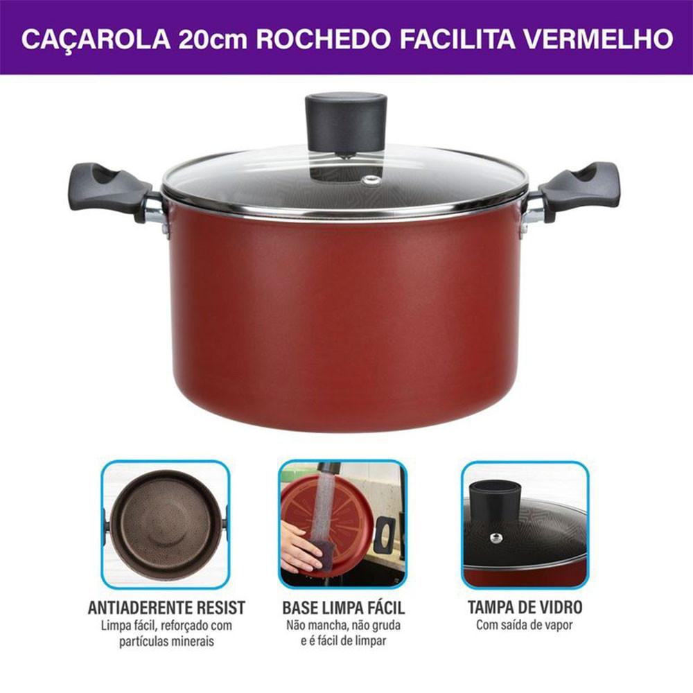 Caçarola Rochedo Facilita 20cm Vermelho - 3