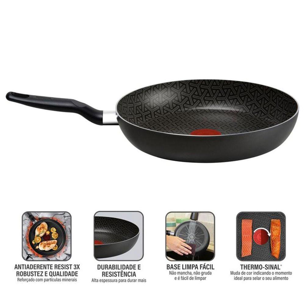 Frigideira Rochedo Robusta 24cm Grafite - 3