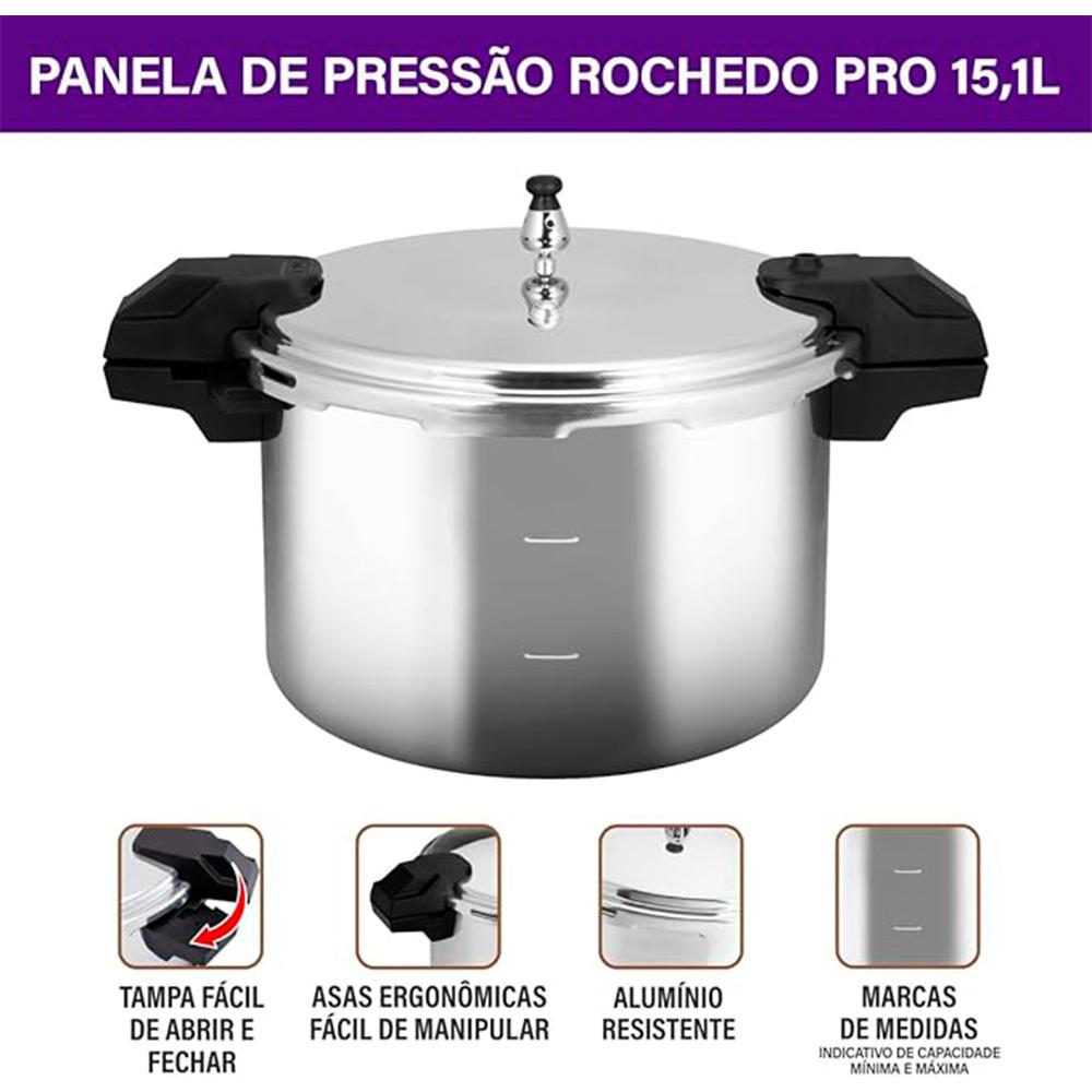 Panela de Pressão de Alta Capacidade Rochedo Pro 15L - 4