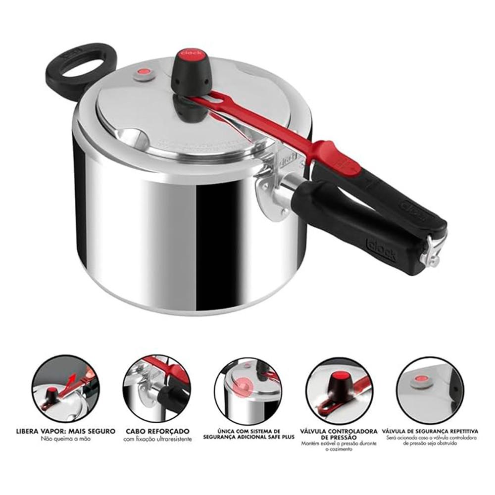 Panela de Pressão Clock Original 4,5L Polida - 2