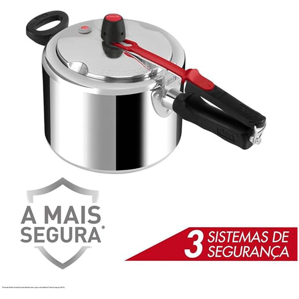 Panela de Pressão Clock Original 4,5L Polida - 4