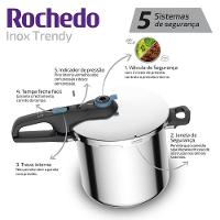 Panela de Pressão Fechamento Externo Secure Trendy 8L Polida Rochedo - 4