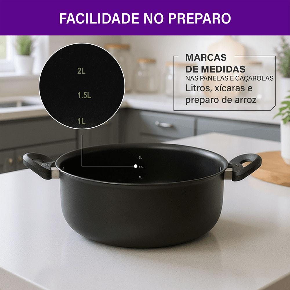 Jogo de Panela Robusta 5peças Grafite Rochedo - 2