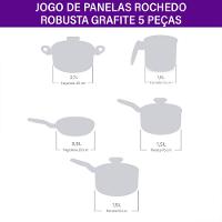 Jogo de Panela Robusta 5peças Grafite Rochedo - 3