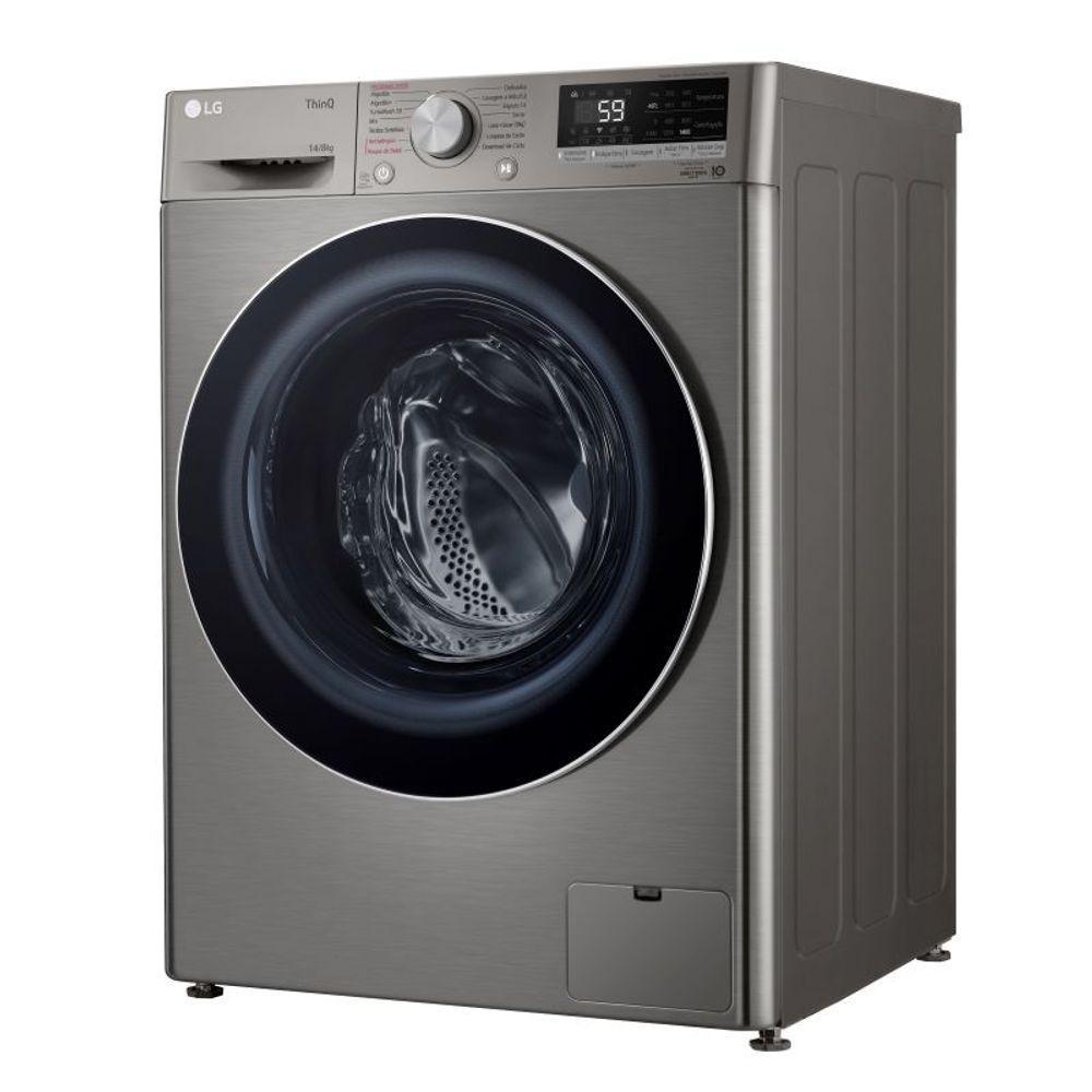 Lava e Seca Smart LG VC4 14kg Inox Look Com Inteligência Artificial AI DD CV5014PC4A 220V - 2