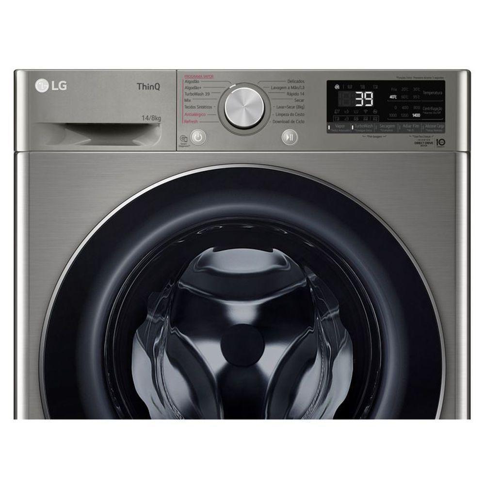 Lava e Seca Smart LG VC2 14kg Inox Look Com Inteligência Artificial AI DD CV9014PC2 110V - 6