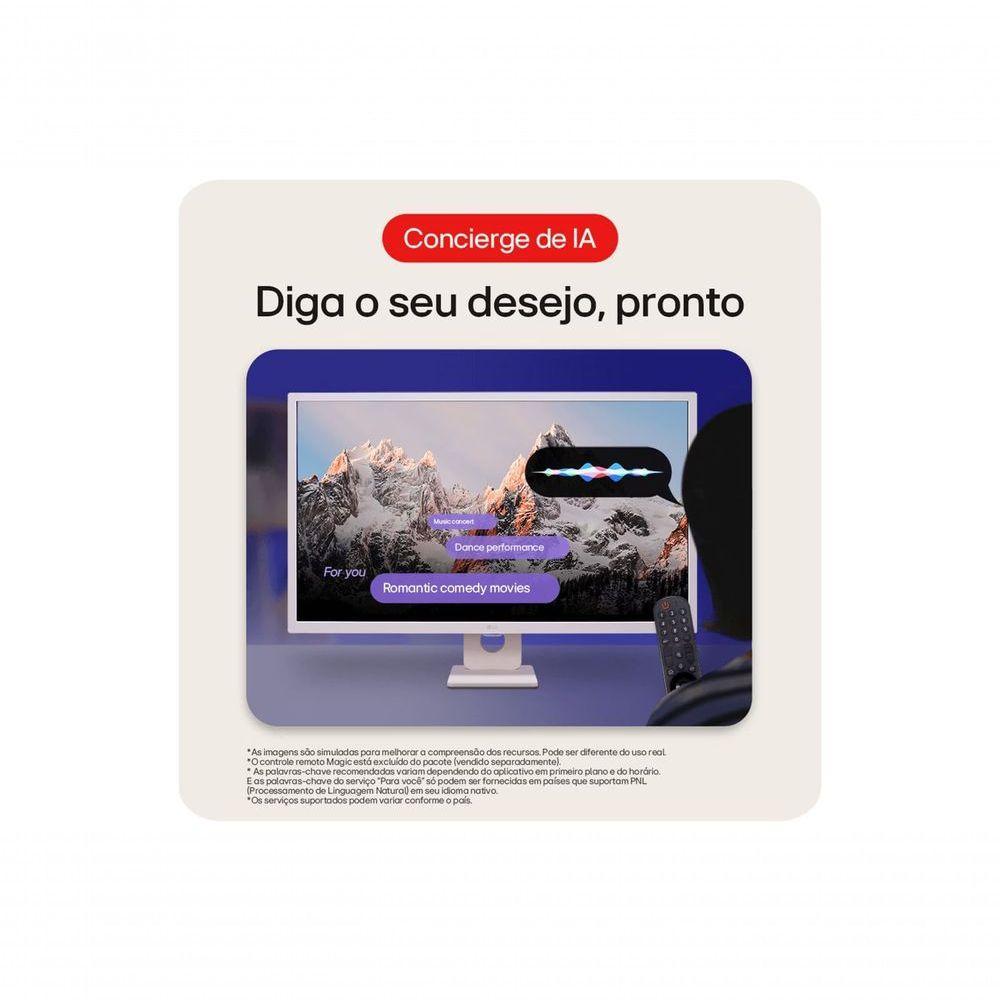 Monitor LG Myview Smart Tela IPS 32'' Fhd Webos Screen Share HDR10 Thinq Air Play 2 Bluetooth USB HDMI 32SR50F-W - 8