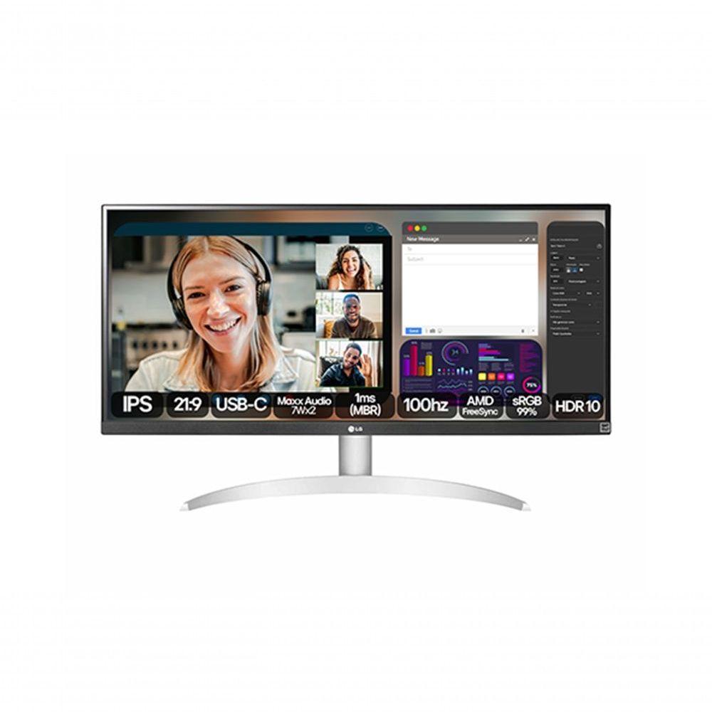 Monitor LG Ultrawide™ 29WQ600B-W Tela IPS De 29 21:9 USB-C 7Wx2 MaxxAudio® 1ms (MBR) 100Hz AMD FreeSync™ sRGB 99% HDR10 - 1