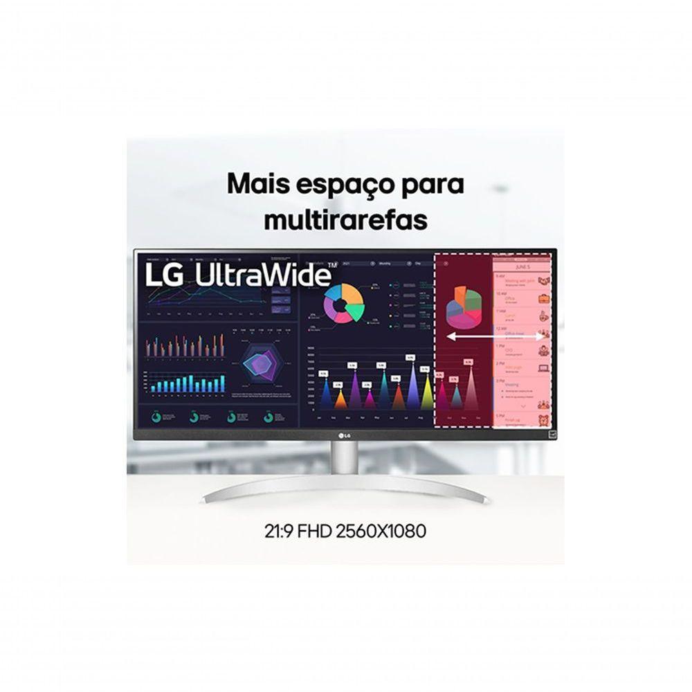 Monitor LG Ultrawide™ 29WQ600B-W Tela IPS De 29 21:9 USB-C 7Wx2 MaxxAudio® 1ms (MBR) 100Hz AMD FreeSync™ sRGB 99% HDR10 - 7