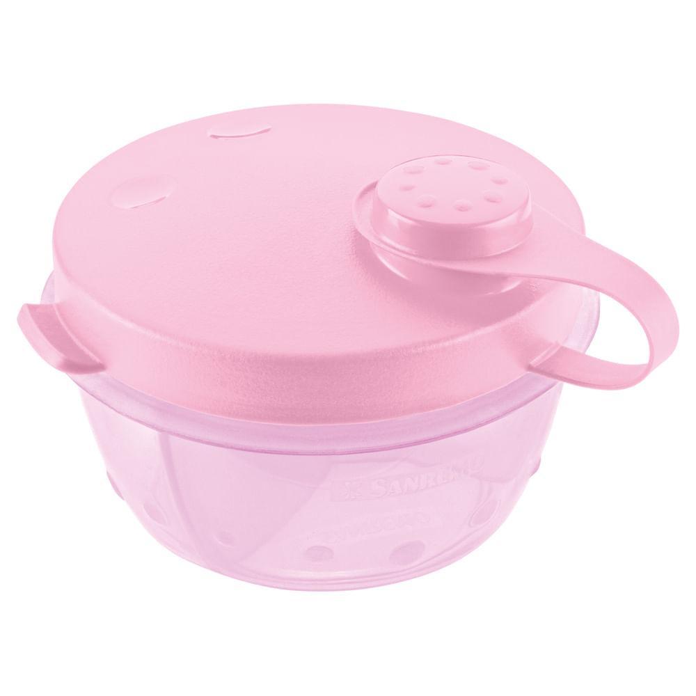 Pote para Leite em Pó Plástico Rosa 280ml Baby Sanremo - 1