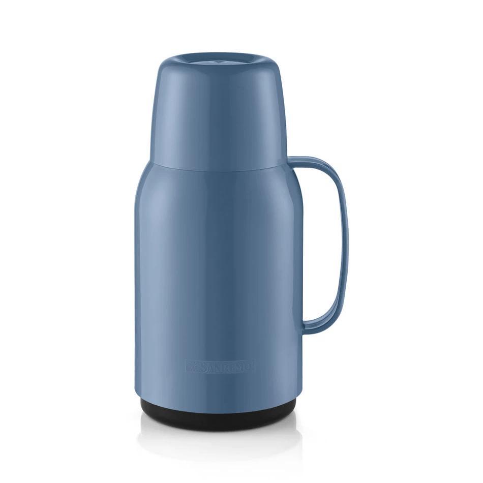 Garrafa Térmica Plástica Gostar Azul 750ml Termic Sanremo - 1