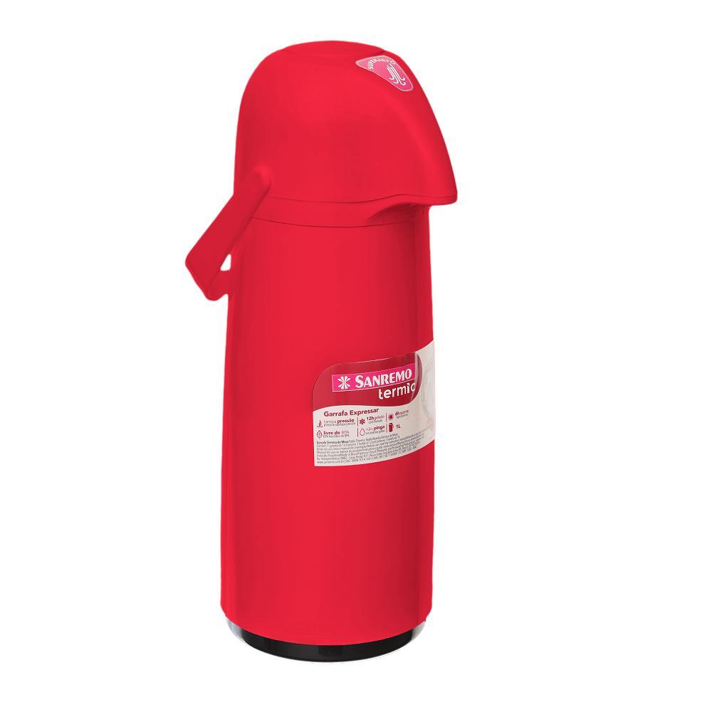 Garrafa Térmica Plástica Expressar Vermelha 1L Termic Sanremo - 1