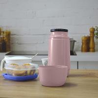 Garrafa Térmica Plástica Adorar Rosa 250ml Termic Sanremo - 3