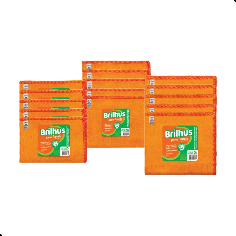 Kit 15 Panos Flanela 5P 5M 5G 100% Algodão Brilhus - 2