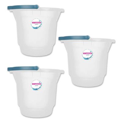 Kit Balde Plástico Transparente 8,5L com 3 Unidades Hydrus Sanremo