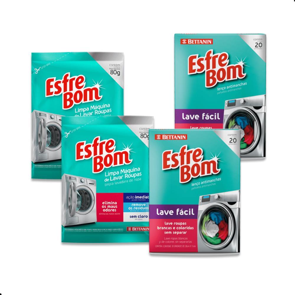 Kit 2 Limpa Máquinas de Lavar + 2 Lenços Antimanchas EsfreBom - 1