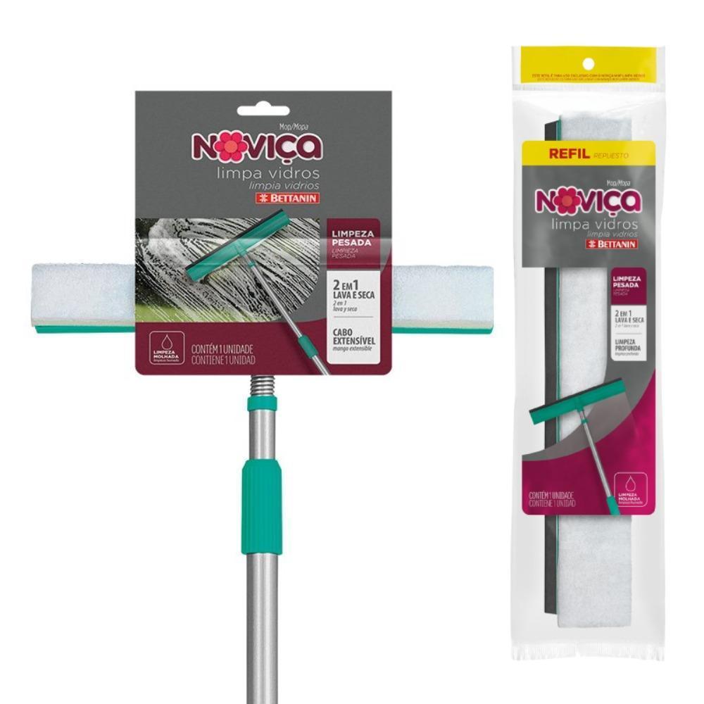 Kit Mop Limpa Vidros com Cabo e Refil Noviça Bettanin. - 1