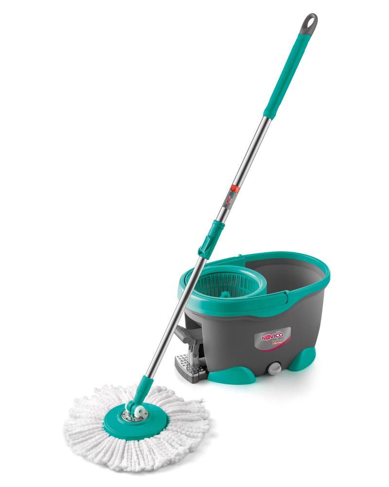 Mop Turbo de Microfibra com Cabo e Balde 17L Noviça Bettanin - 1