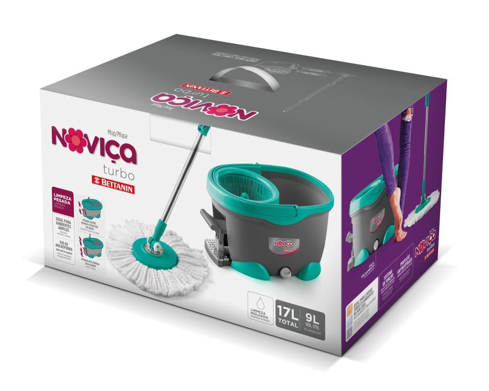Mop Turbo de Microfibra com Cabo e Balde 17L Noviça Bettanin - 2