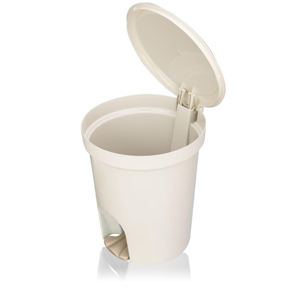 Lixeira Plástica Redonda com Pedal Branca 13,5L Casablanca Sanremo - 2