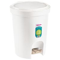Lixeira Plástica Redonda com Pedal Branca 13,5L Casablanca Sanremo - 1