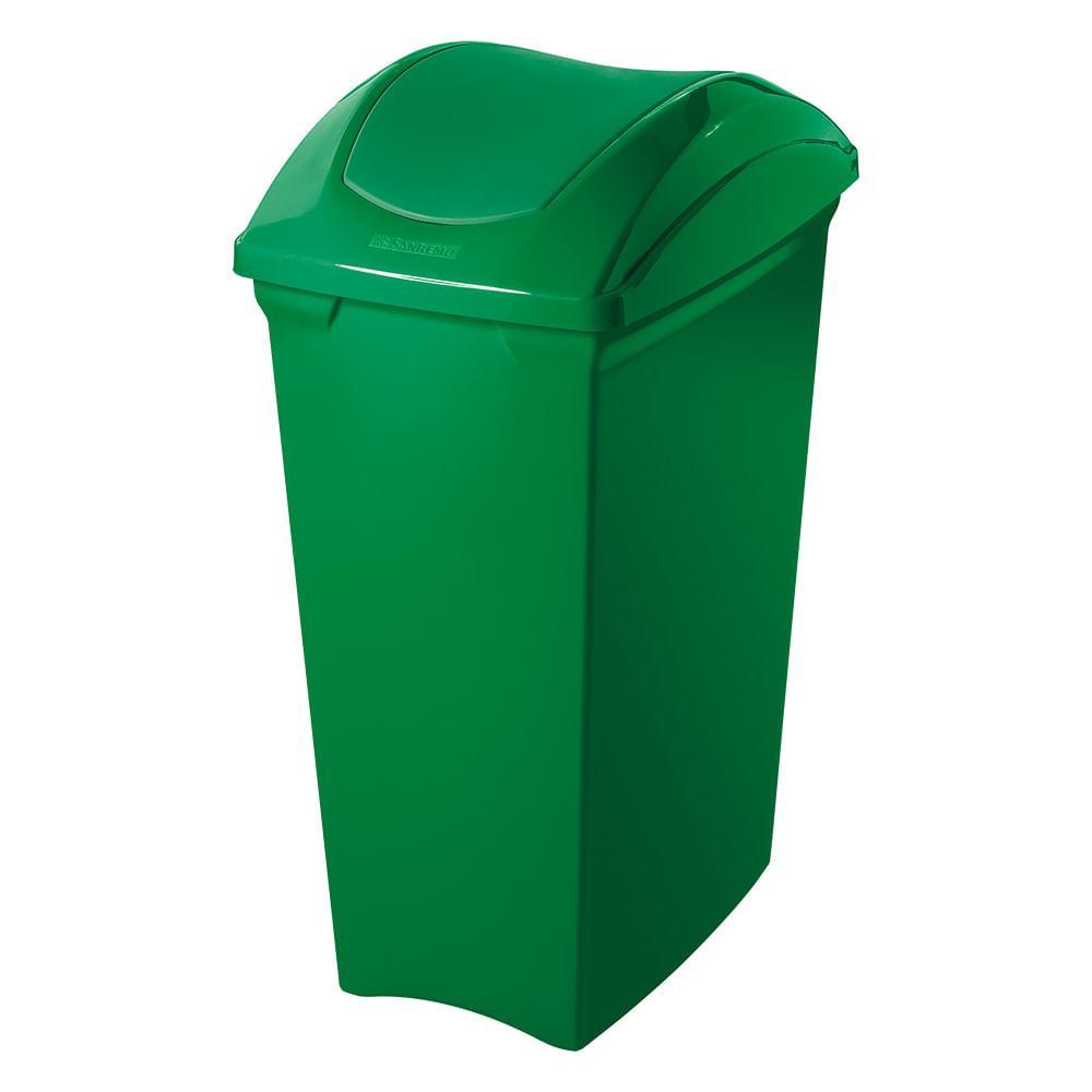 Lixeira Plástica com Tampa Basculante Verde 40L Casablanca Sanremo - 1