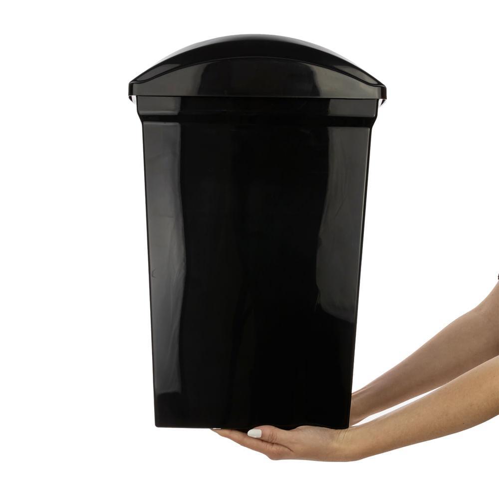 Lixeira Plástica com Tampa Basculante Preta 15L Sanremo - 3
