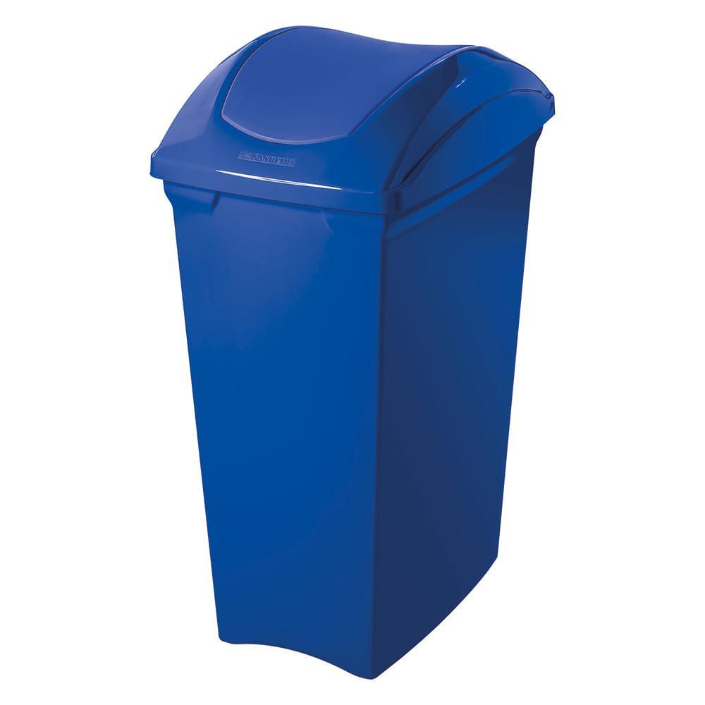Lixeira Plástica com Tampa Basculante Azul 40L Casablanca Sanremo - 1