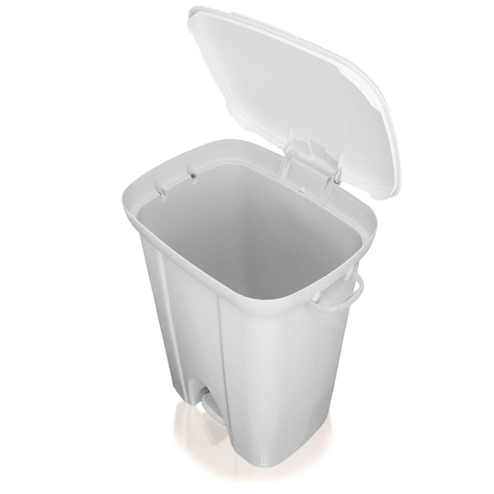 Lixeira Plástica com Pedal Branca 36L Casablanca Sanremo - 2