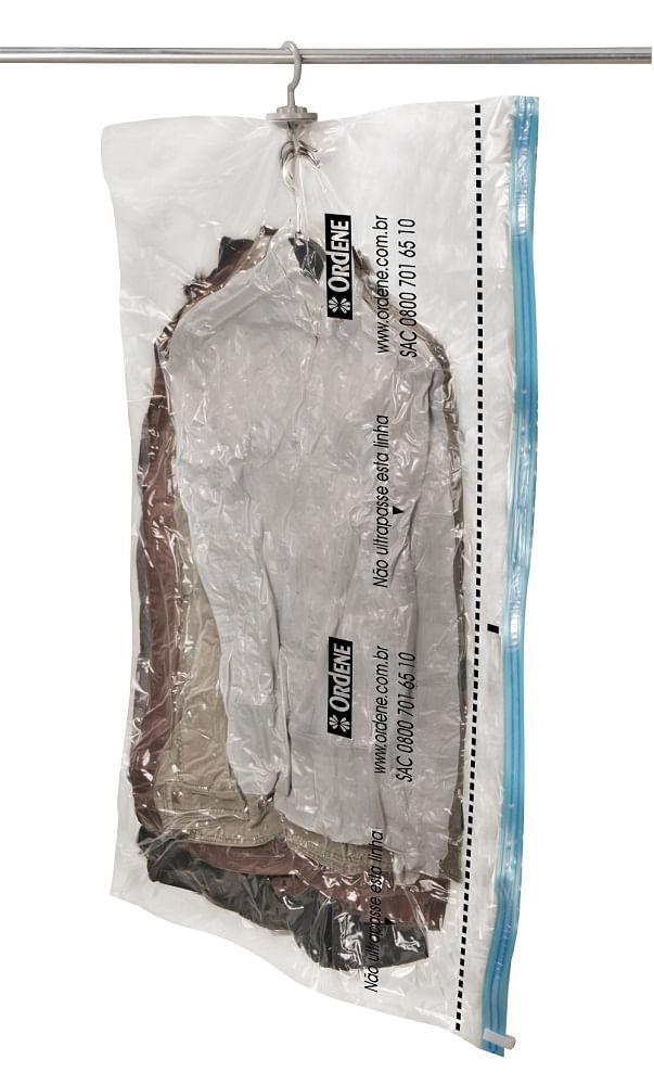 Saco a Vácuo Organizador Hang Bag com Gancho Transparente 70cm x 1,2m Vac Bag Ordene - 2