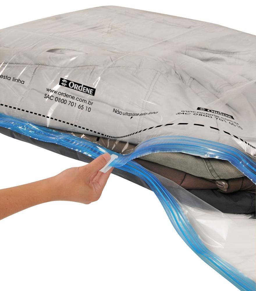Saco a Vácuo Organizador Hang Bag com Gancho Transparente 70cm x 1,2m Vac Bag Ordene - 4